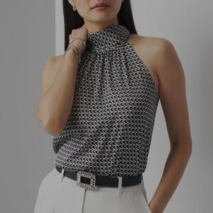 White House Black Market Patterned Blouse